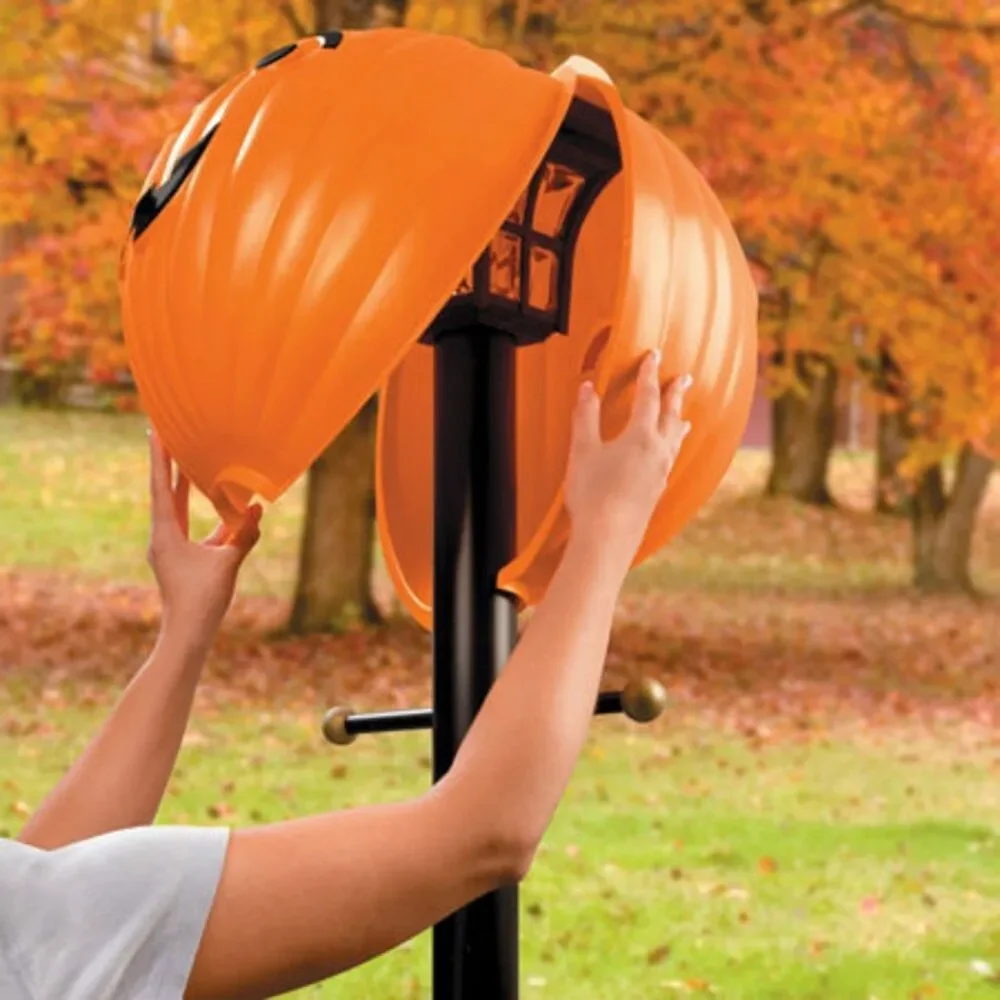 Decoration Jack O Lantern Pumpkin Lamp Post 2Pc Cover Halloween Shamrock Plastic